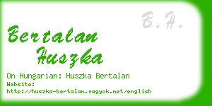 bertalan huszka business card